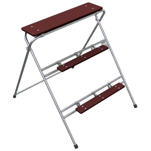 Builder's steps | galvanized, 3 steps | Width: 1.00 mHeight: 1.20 m